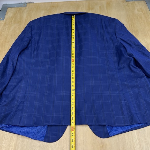 OAK HILL Big & Tall Blazer Mens 4XL (58-60R) Polyester Blend Stretch Navy/Black - Picture 5 of 12